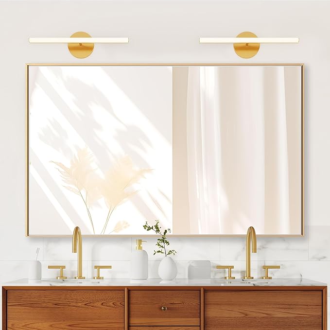 30x48 Inch Orange Gold Bathroom Mirror - Image 2
