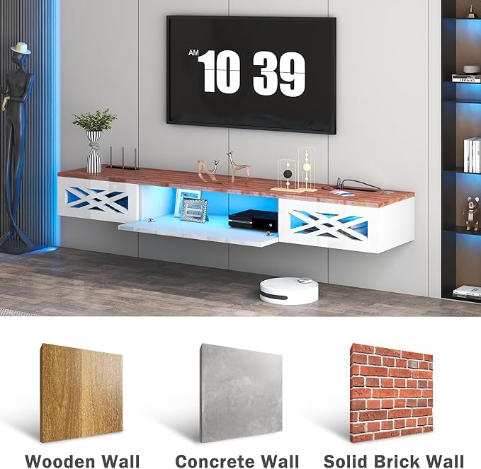 Floating TV Stand, Floating Wall Mounted TV Shelf - Image 3