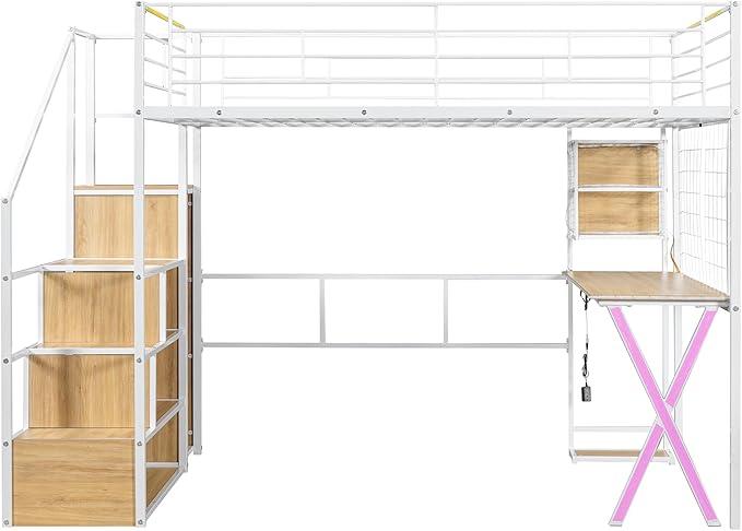 Merax Full Size Metal Loft Bed - Image 6