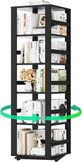 Homykic Rotating Bookshelf, Bamboo 360 Display Spinning Bookshelf Tower by Homykic