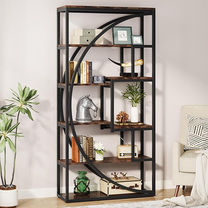Tribesigns Bookshelf, Industrial 5-Tier Etagere Bookcase, 70.8 inch Tall by Tribesigns