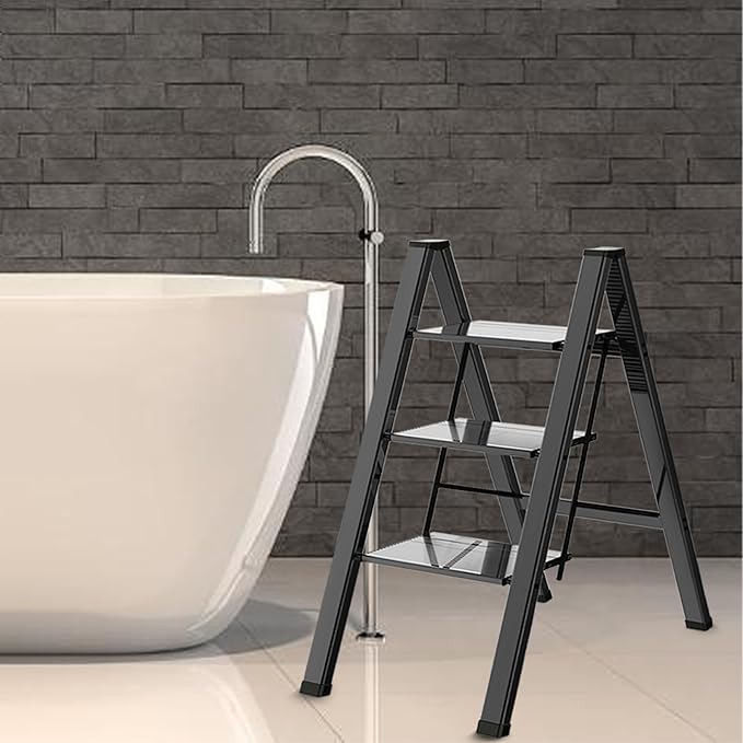 3 Step Ladder, Portable Step Ladder Folding, Lightweight Step Ladder - Image 8