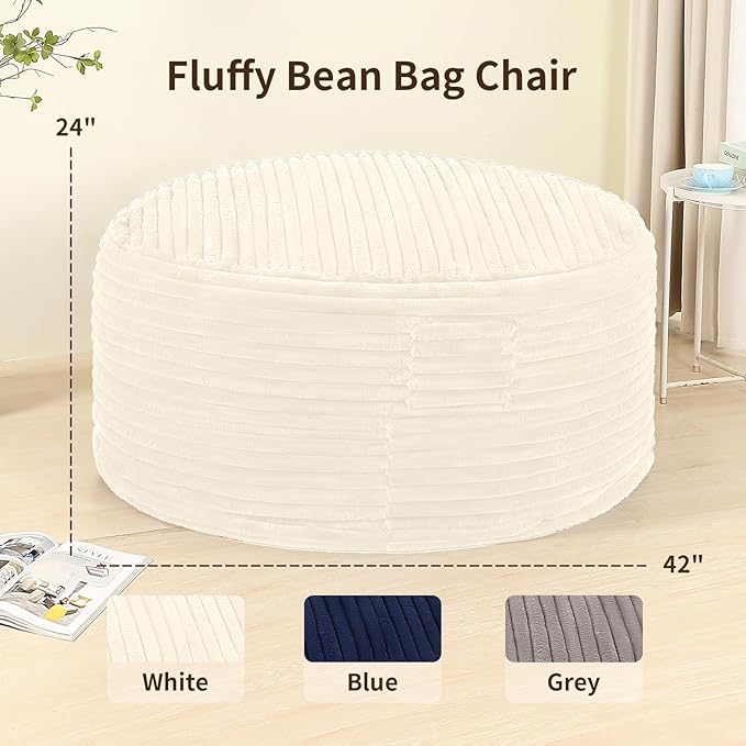 Memory Foam Bean Bag Chair for Adults/Teens, Bean Bag Sofa - Image 2