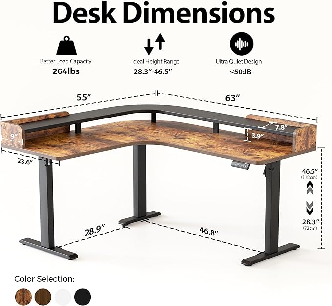 Agilestic L Shaped Standing Desk, Corner Desk - Image 3