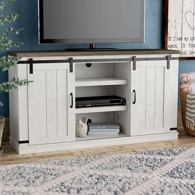 Farmhouse TV Stand for 60inch Television Stand, Entertainment Center by FAVSH
