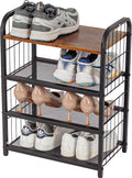 Shoe Rack, 4-Tier Shoe Organizer by BWOORACKU