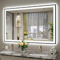 55x36 Inch LED Bathroom Mirror by YEELAIT