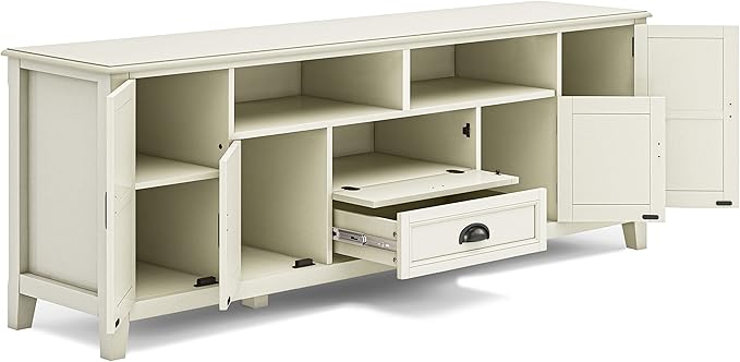 SIMPLIHOME Burlington SOLID WOOD 72 Inch Wide Transitional TV Media Stand in - Image 3