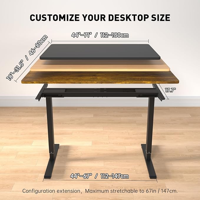 Dual Motor Standing Desk Frame, Electric Adjustable Legs - Image 2