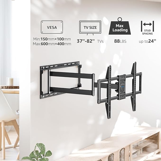 MOUNTUP Long Arm TV Wall Mount for Most 37''-82'' TVs, Corner TV Wall Mount - Image 8