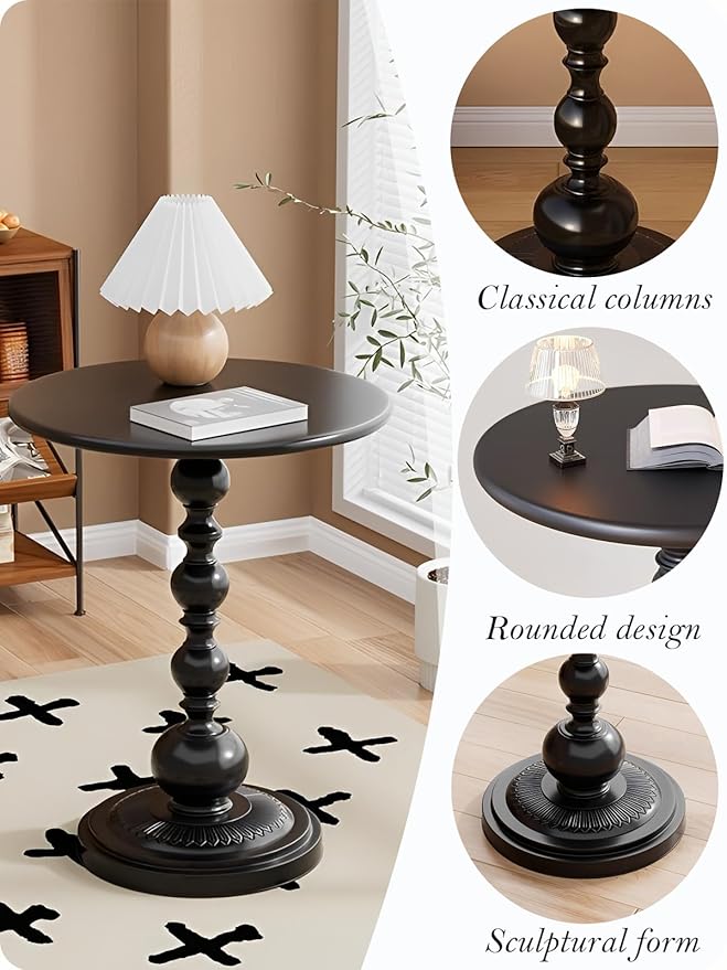 Side Table - 13.8" Round Small Accent Table - Elegant Matte-Finished End Tables - Image 5