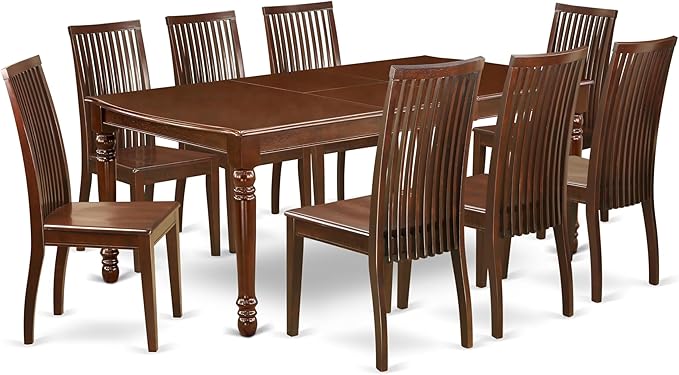 East West Furniture DOIP9-MAH-W 9 Piece Dining Room Furniture Set Includes a by EastWestFurniture