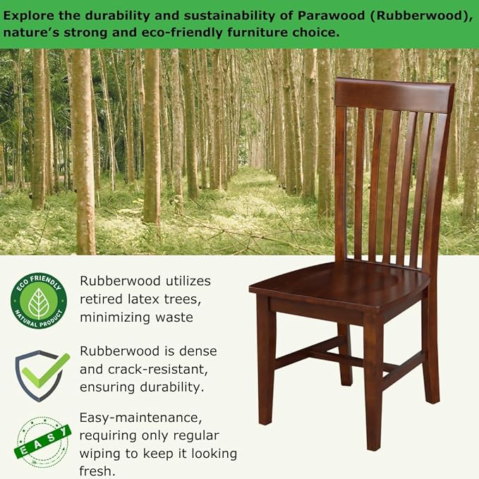 IC International Concepts, Set of Two Tall Mission Dining Chairs, 225lbs wt - Image 5