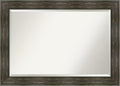 Amanti Art Brown Wall Mirror 30x42 Rail Rustic Char Rectangle Bathroom Mirror by AmantiArt