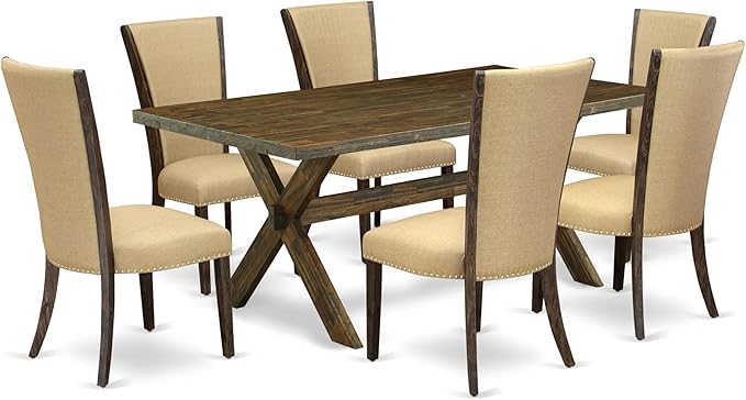 East West Furniture X777VE703-7 7 Piece Dinette Set Consist of a Rectangle by EastWestFurniture