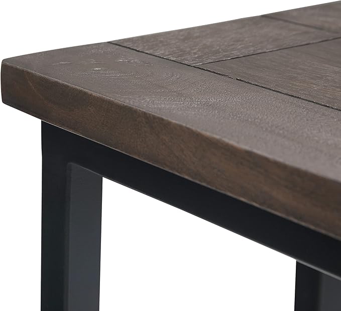 SIMPLIHOME Skyler 18-inch Wide Solid Mango/Metal Industrial C-Shaped End Table - Image 4