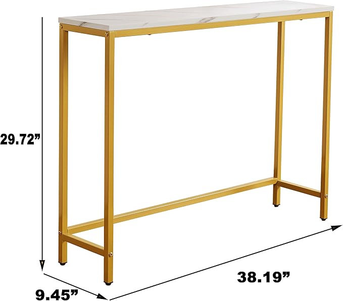 loglus Console Table for Entryway, Faux Marble MDF Sofa Table - Image 3