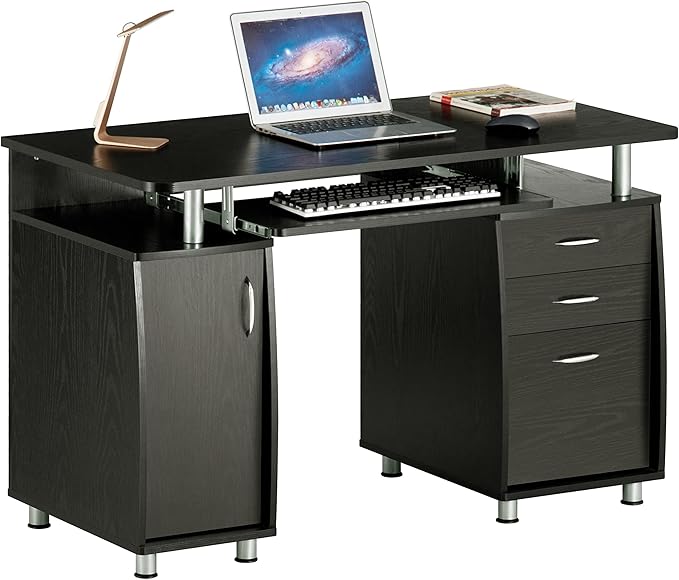 Techni Mobili 47.25" Ergonomic Computer Drawers & File Cabinet - Image 12