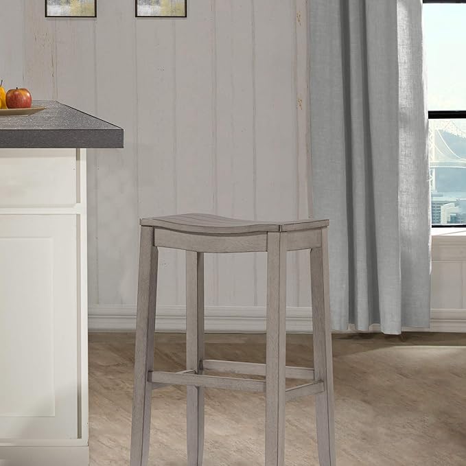 Hillsdale Furniture Fiddler Backless Saddle Bar Stool, Aged Gray - Image 6