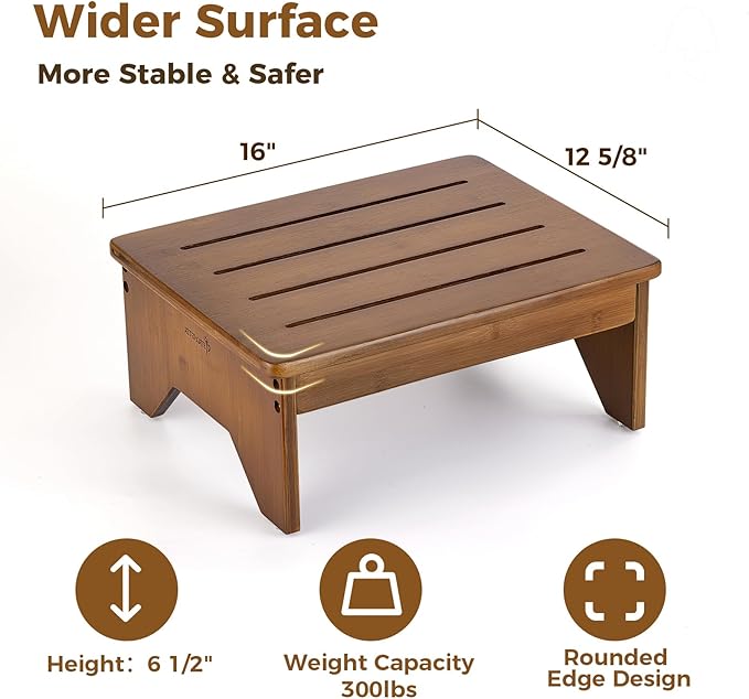 StrongTek Bamboo Bed Step Stool - Image 4
