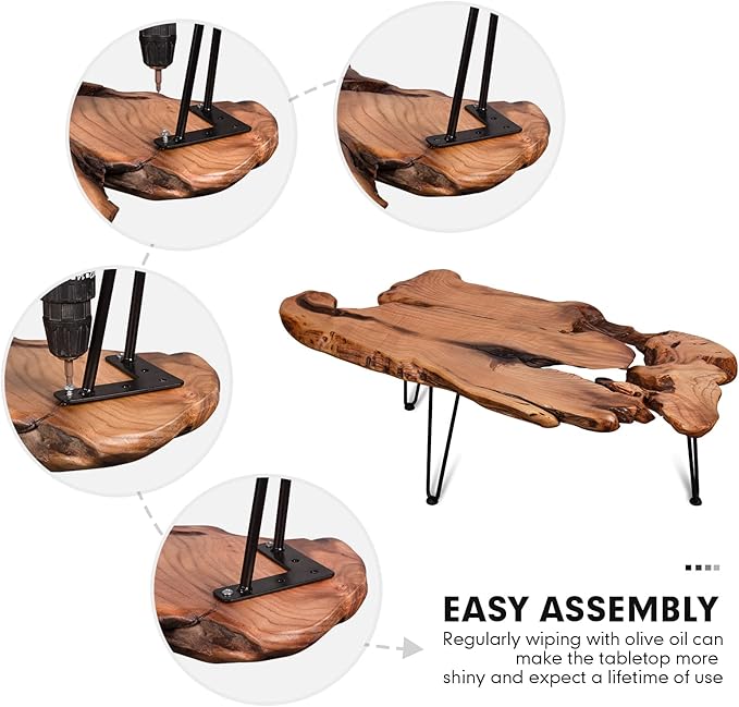 Live Edge Coffee Table, Natural Living Room Coffee Table - Image 3