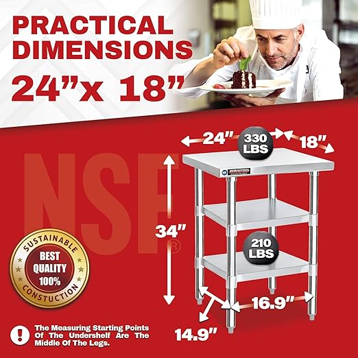 DuraSteel Food Prep Stainless Steel Table - Image 2