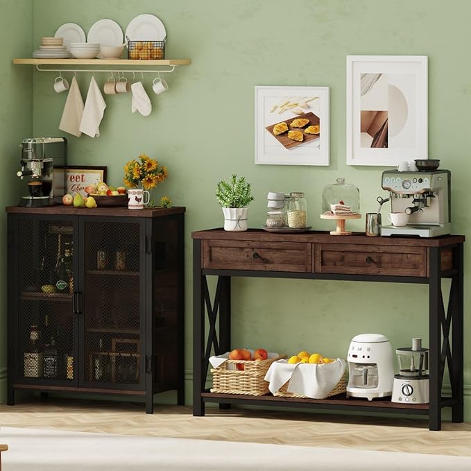 BON AUGURE Console Table with 2 Drawers, Entryway Tables with Storage, Sofa - Image 6