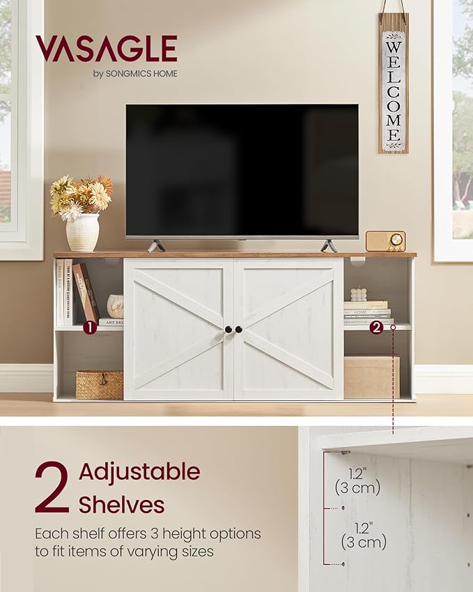 VASAGLE Farmhouse TV Stand for TVs up to 65 Inches, Entertainment Center - Image 2