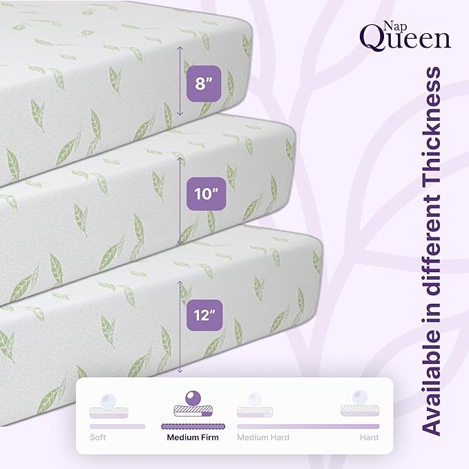 NapQueen Queen Size, 6 Inch Anula Green Tea Infused Memory Foam Mattress - Image 10