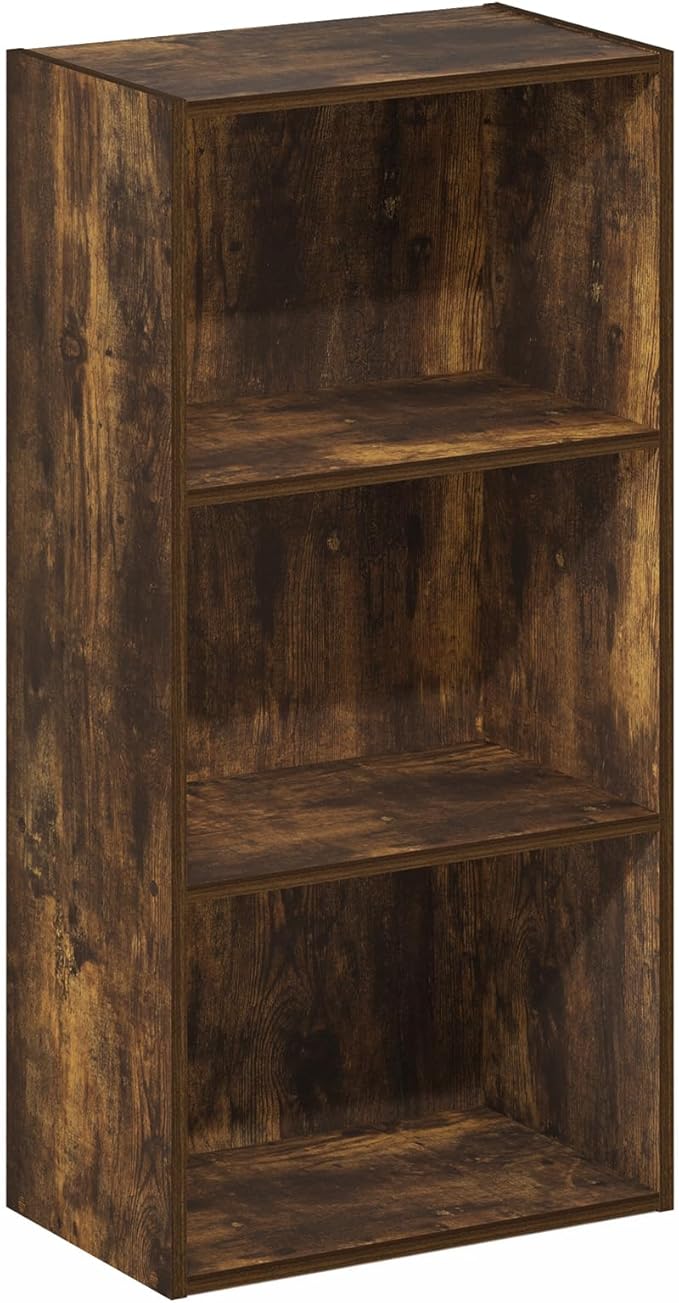 Furinno Luder 3-Tier Open Shelf Bookcase, Amber Pine - Image 5