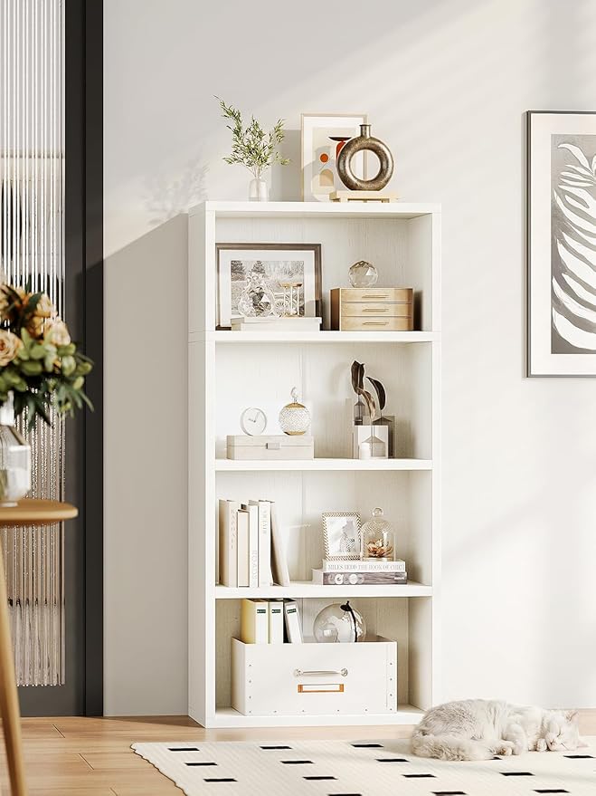 Casaottima 4-Tier Open Bookshelf and Bookcase, Floor Standing Display Storage - Image 2