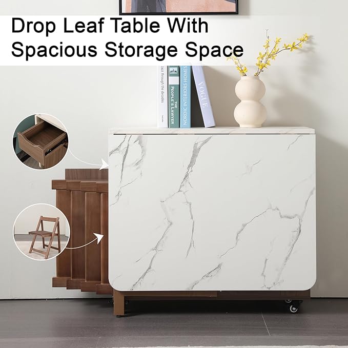Foldable Space Saving Dining Table Extendable, Folding Dining Table - Image 7