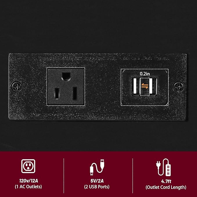 Side Table with Charging Station and Drawer, Narrow End Table with USB Ports - Image 6