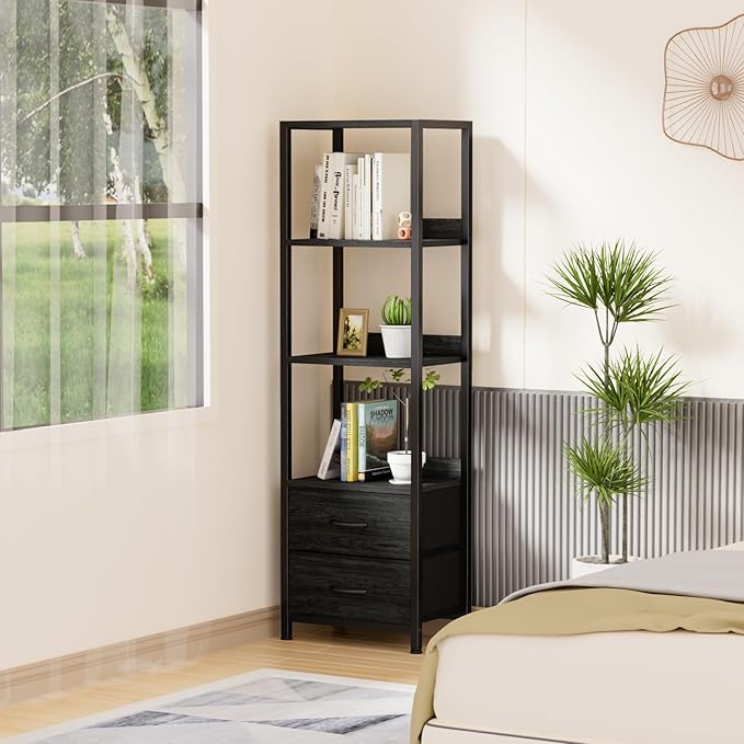 Furnulem 4-Tier Corner Shelf, Bookshelf - Image 4