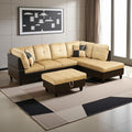 Couches for Living Room Modern L Shaped Couch Comfy Lint Fabric 3 Pieces by LynginsCreativeLife