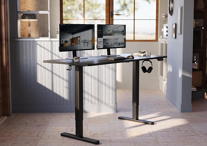 YDN Electric Standing Desk, Adjustable Height Stand up Desk, 55x24 Inches Sit - Image 2