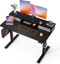 48x24 Inch Standing Desk with Double Drawers, C-Clamp Mount Compatible by FiCiHi