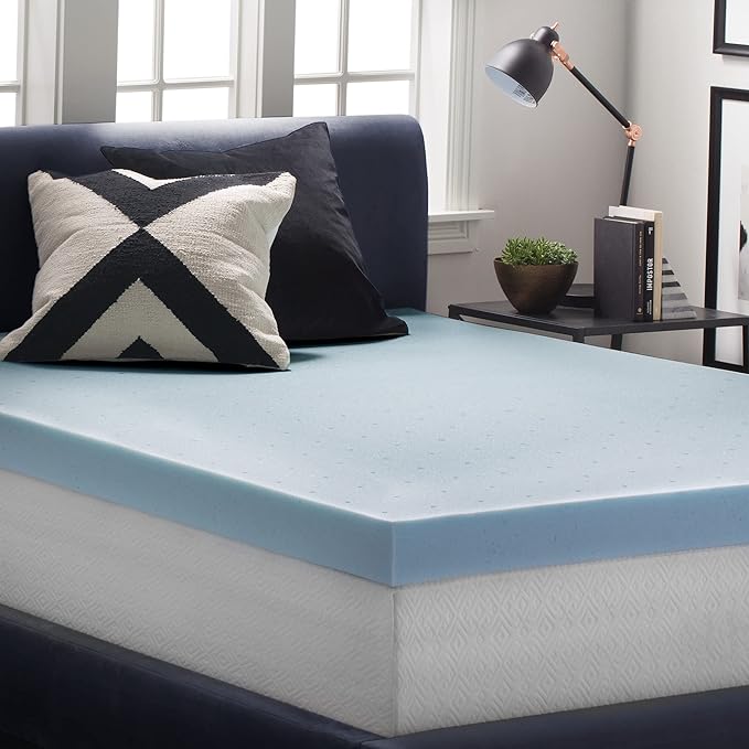 LUCID - LU40FF30GT 4 Inch Gel Memory Foam Mattress Topper-Ventilated - Image 6