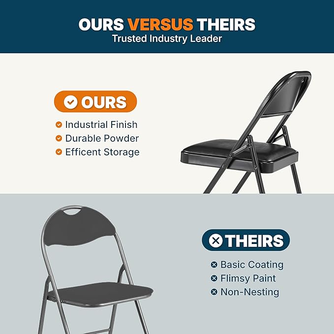 OEF Furnishings OEF950 Series Vinyl Padded Steel Folding Chairs - Image 8