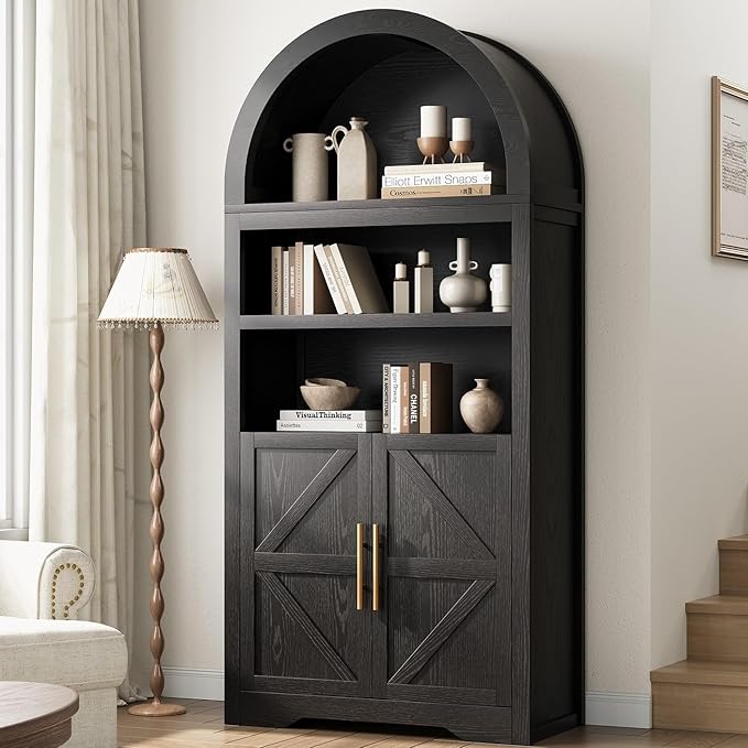 Arched Bookshelf Bookcase China Pantry Storage Cabinet by JOCOEVOL