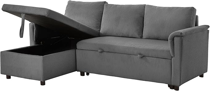 Ball & Cast Reversible Sectional Sofa Couch, L-Shape Sleeper Sofa Bed - Image 11
