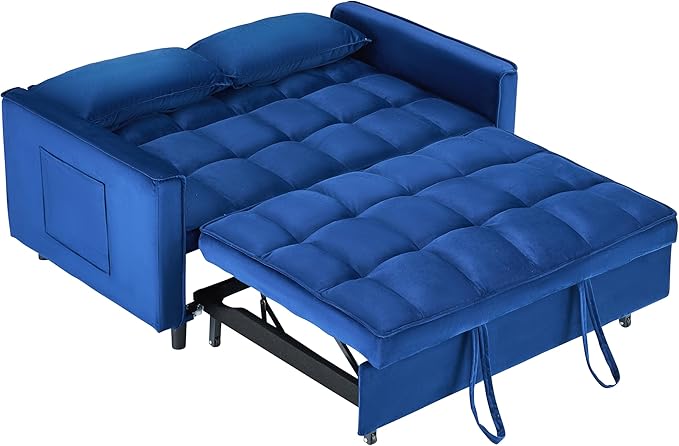 Ball & Cast 3 in 1 Convertible Sleeper Sofa Bed, Velvet Futon Couch - Image 12