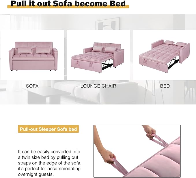 3 in1 Sofa Bed, Pull-Out Sleeper Sofa Bed - Image 6