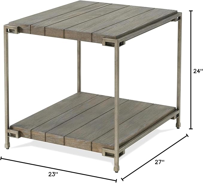 Roundhill Furniture Corbeta Living Room, End Tables, Aged Graphite - Image 2