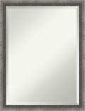 Amanti Art Grey Wall Mirror 26x20 Burnished Concrete Narrow Rectangle Bathroom by AmantiArt
