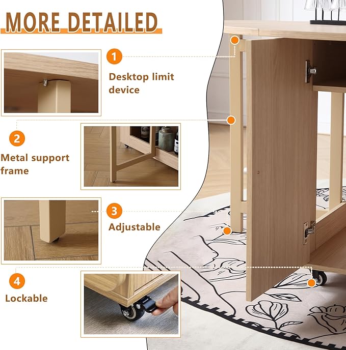 47.3" Round Folding Dining Table - Image 7