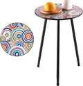 1 Pack Metal Mosaic Round Side Table 13.4" Small End Corner Tables by Party+Zealot