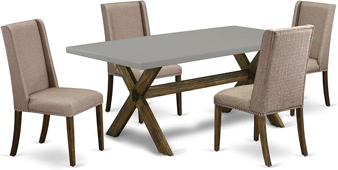 East West Furniture X797FL716-5 5 Piece Dining Table Set by EastWestFurniture