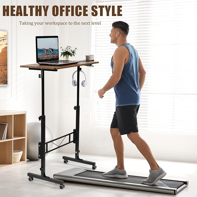SIDUCAL Standing Desk Adjustable Height, Small Mobile Stand Up Desk - Image 3