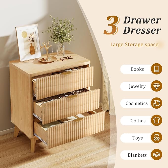 LYNCOHOME Fluted Nightstand - Image 3